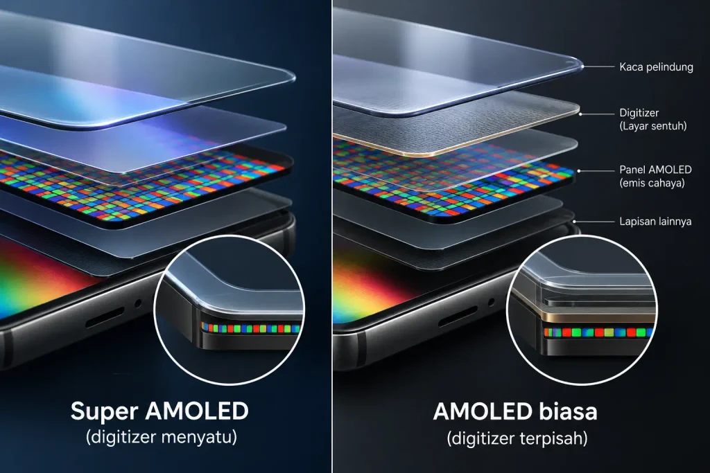 struktur layar super amoled vs amoled