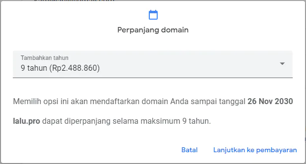 Cara Memperpanjang Domain di Google Domains