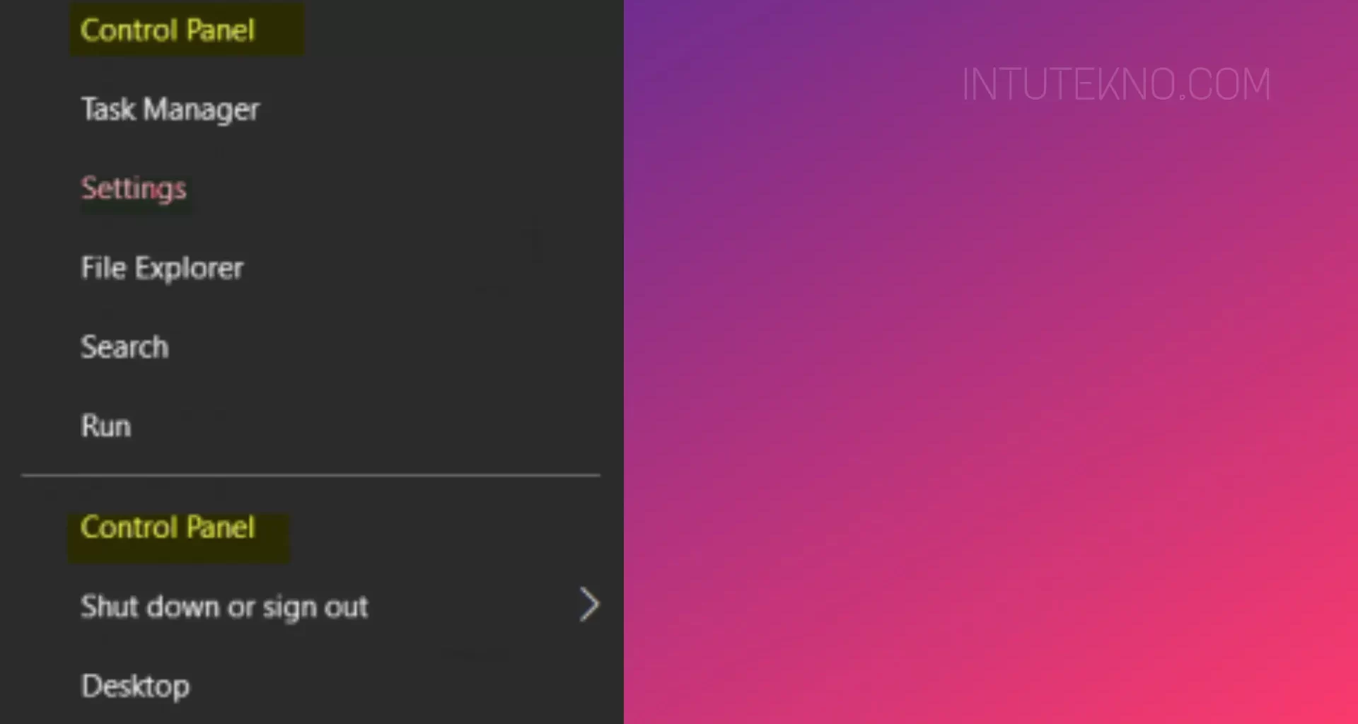 Power User Menu