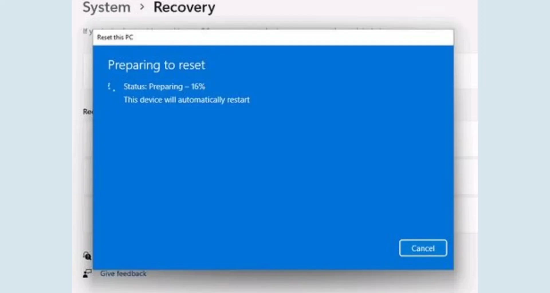 cara reset windows 11