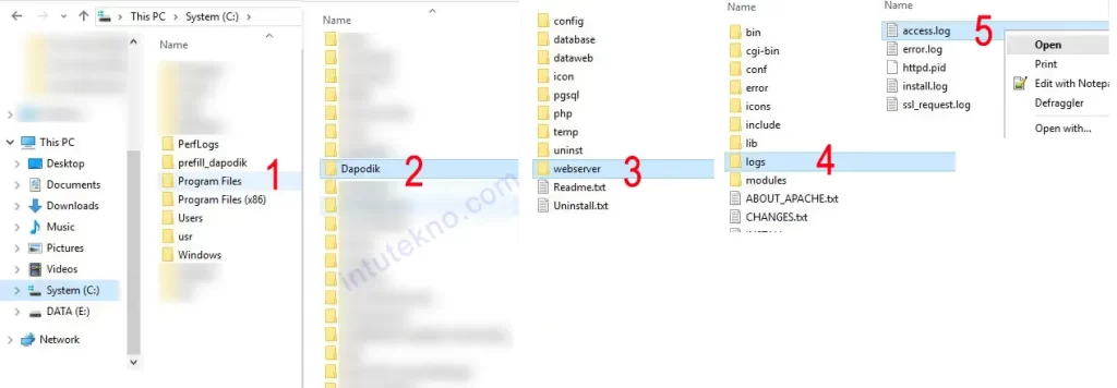 melihat kode registrasi dapodik di drive c