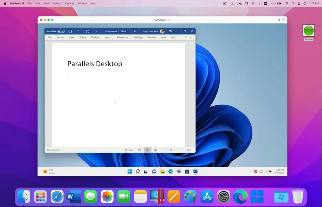 parallels mesin virtual