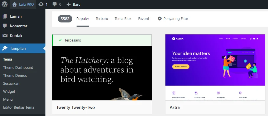 membuat situs web blog dengan wordpress