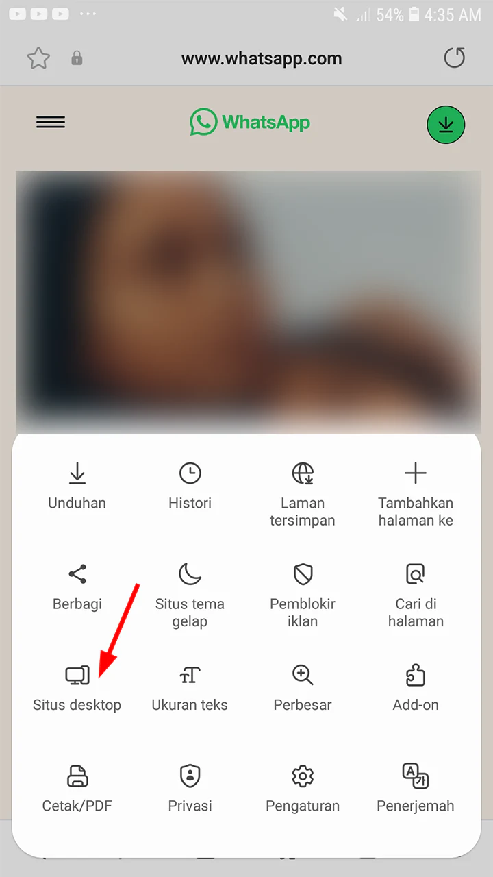 membuka whatsapp web di hp